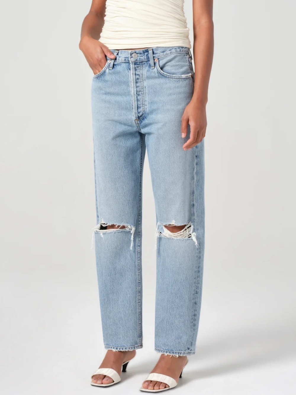 Citizens of Humanity  Baggy Distressed Straight Leg Jeans Size 31